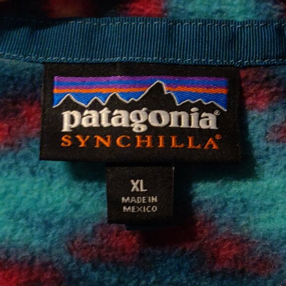Patagonia Synchilla Aztec Snap T Pullover Fleece Jacket Women's XL - Picture 7 of 7